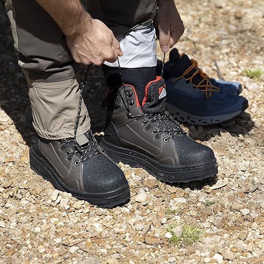 Paramount Outdoors Deep Eddy Cleated Rubber Bottom Wading Boots, Rubber Sole Wader Boots