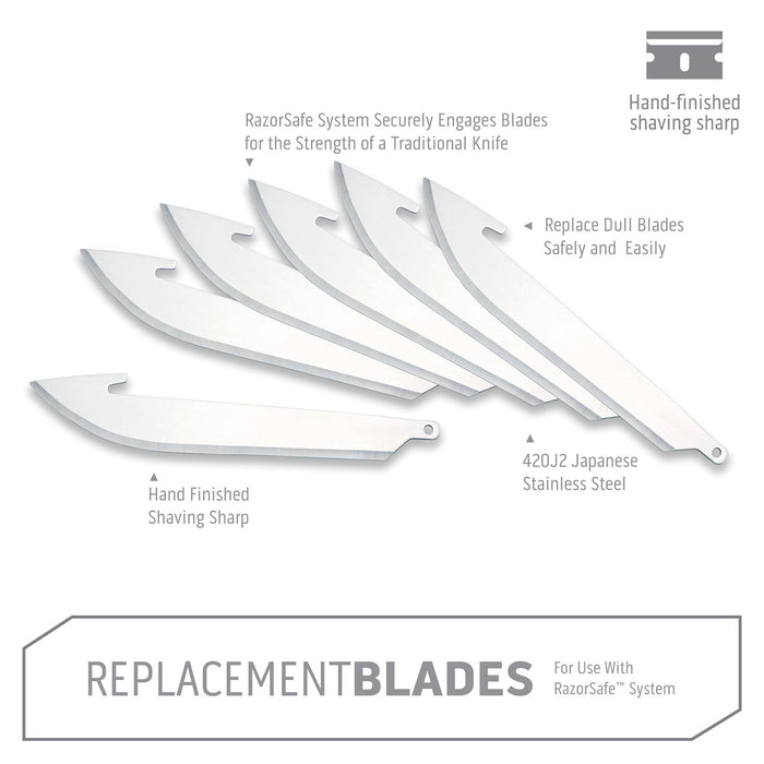 3.5" RazorSafe™ System Drop-Point Replacement Blades Outdoor Edge