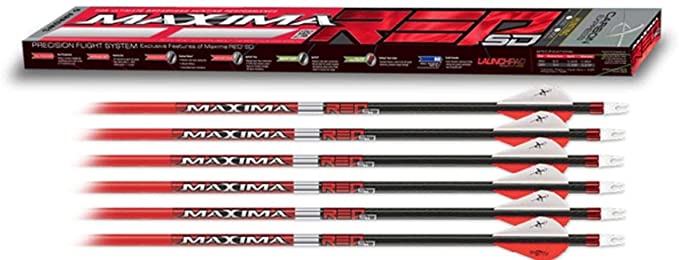 Carbon Express Maxima Red SD-6 Pack Fletched Arrows Archery Carbon Express