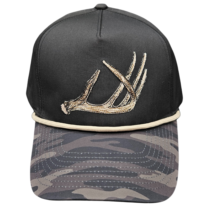 Wild Brims Hats, Deer Antler Black Camo, Black