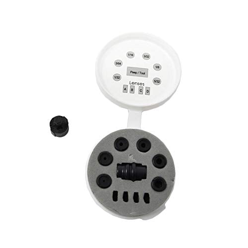 HAMSKEA ARCHERY SOLUTIONS Insight Short Draw Standard Peep Kit (SD Housing, 6 apertures/Tool) with Protective Case (PEEP070)