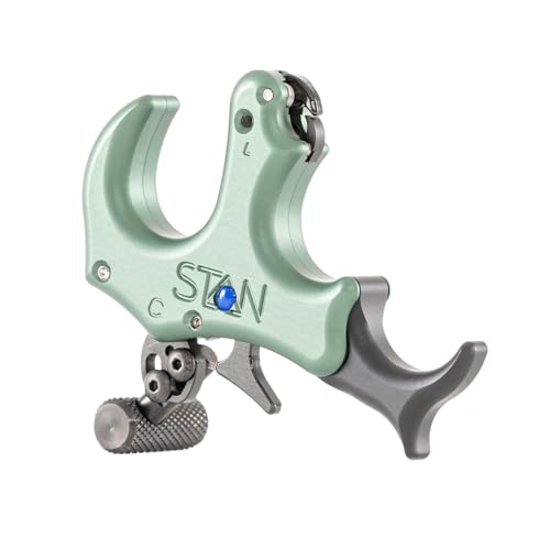Stan OnneX Clicker Thumb Bow Release Aid for Archery & Hunting - Adjustable, DLC-Coated Resistant Internals, Smooth Action, Click-Feedback System, Modular 3 or 4 Finger Fit, Sage, Large