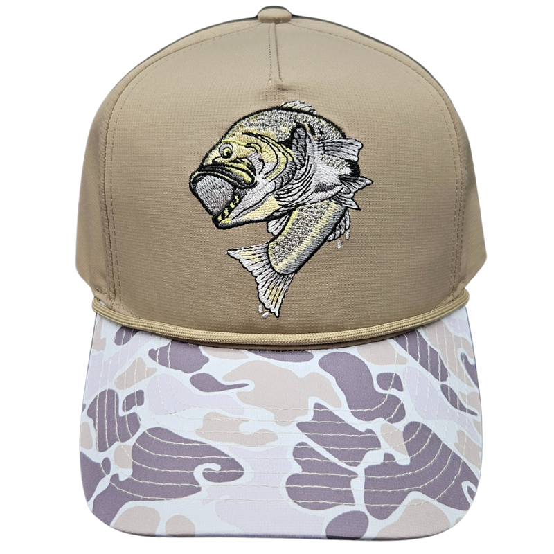 Wild Brims Hats, Largemouth Bass Light Camo, Khaki
