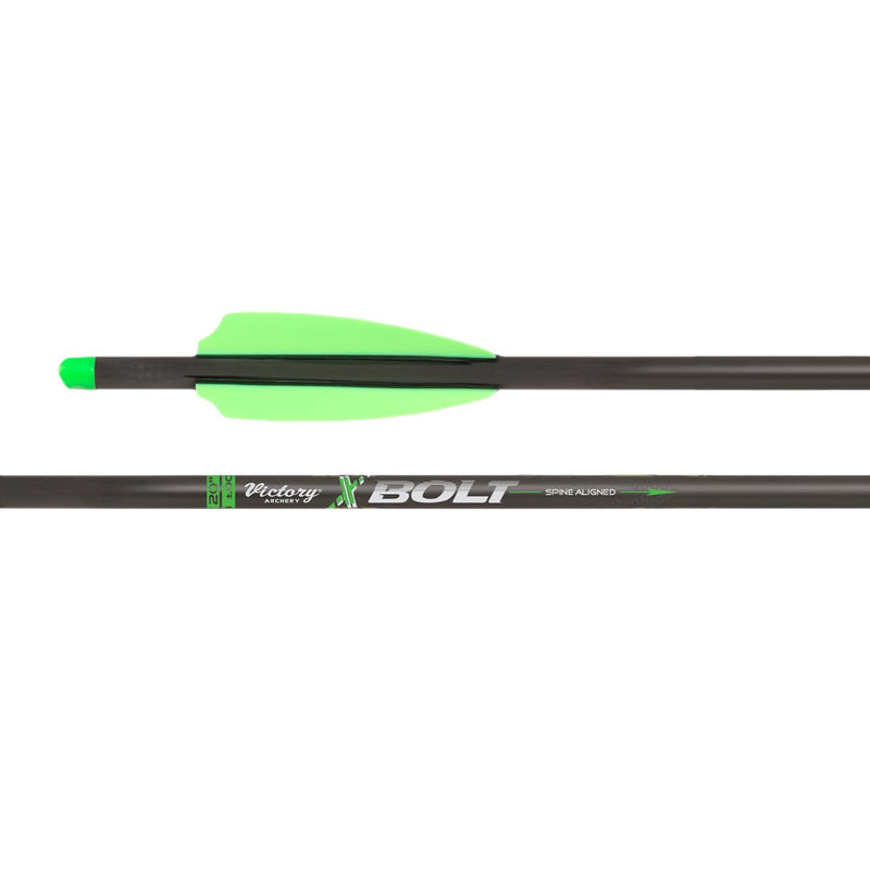 Victory Archery XBolt 0.300" Diameter Crossbow Bolt (Length: 20", 6 Pack Fletched, Straightness ± 0.003 - Gamer - Green)