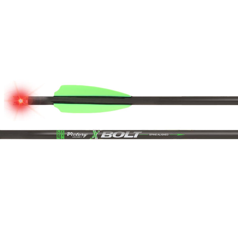 Victory Archery XBolt 0.300" Diameter Crossbow Bolt (Length: 20", 6 Pack Fletched, Straightness ± 0.003 - Gamer - Green)