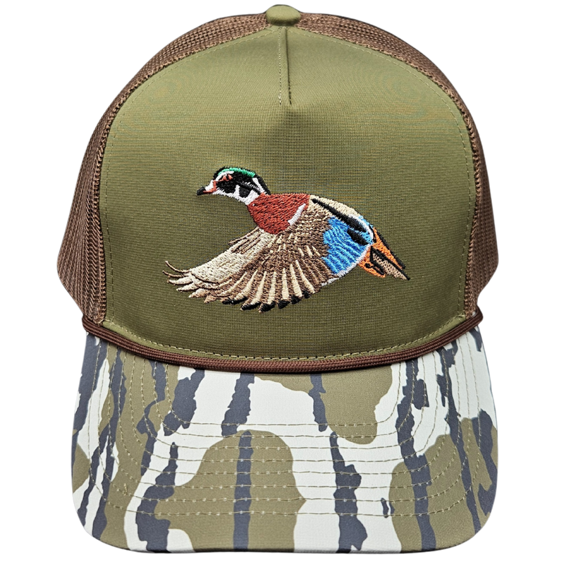 Wild Brims Hats, Wood Duck, Bark Camo, Dark Olive, Mesh Back