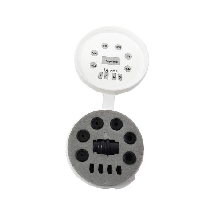 HAMSKEA ARCHERY SOLUTIONS Insight Short Draw Standard Peep Kit (SD Housing, 6 apertures/Tool) with Protective Case (PEEP070)