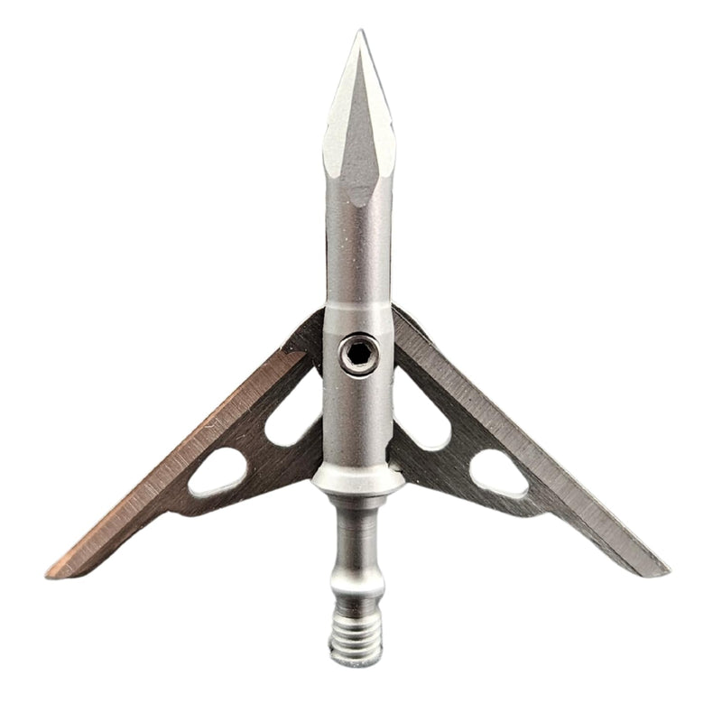G5 T2 125-Grain 2-Blade Expandable Broadheads, 3-Pack | Durable Steel Archery Broadheads with Large 2" Cutting Diameter & Socket-Lock Retention System