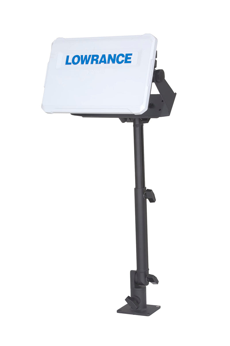Marine Electronic Mount, Fish Finder Bracket, Anodized Aluminum 350 Degree Swivel Monitor Mount with Adjustable Height, Easy Install, Mounting Plate Fits Most Monitors