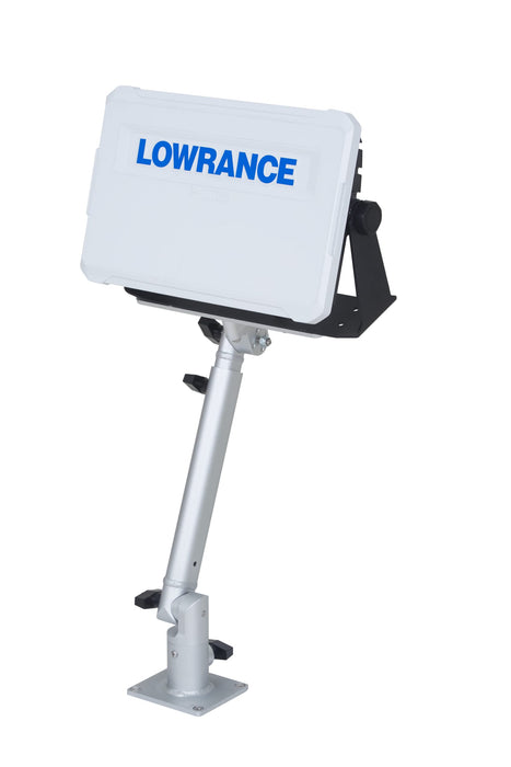Marine Electronic Mount, Fish Finder Bracket, Anodized Aluminum 350 Degree Swivel Monitor Mount with Adjustable Height, Easy Install, Mounting Plate Fits Most Monitors