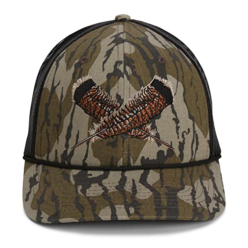 Paramount Outdoors Turkey Feather Bottomland Mesh Back Comfort Snap Snapback, Turkey Hunting Cap