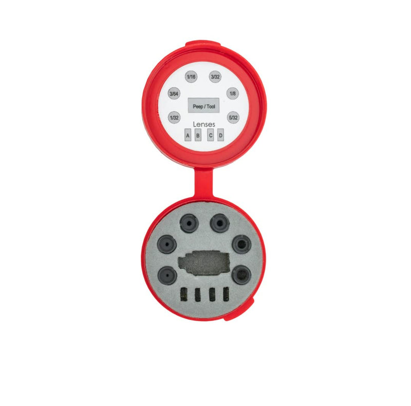 HAMSKEA ARCHERY SOLUTIONS Insight Short Draw Standard Peep Kit (SD Housing, 6 apertures/Tool) with Protective Case (PEEP070)