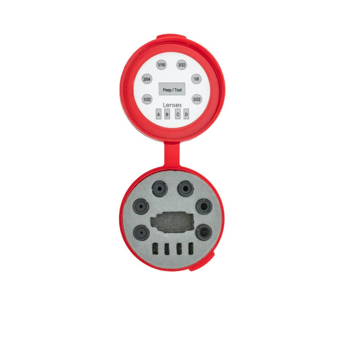HAMSKEA ARCHERY SOLUTIONS Insight Short Draw Standard Peep Kit (SD Housing, 6 apertures/Tool) with Protective Case (PEEP070)