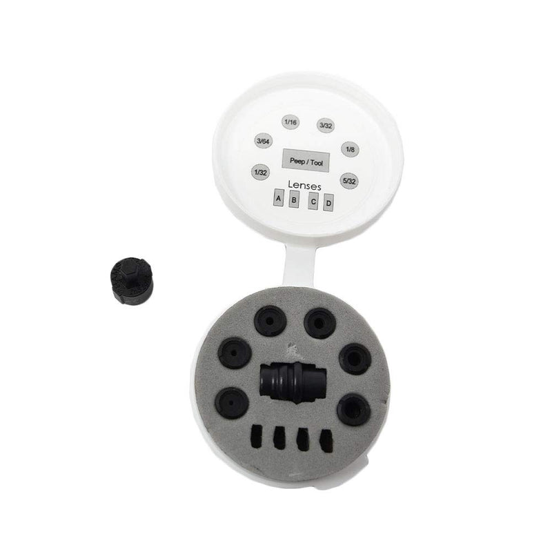 HAMSKEA ARCHERY SOLUTIONS Insight Short Draw Standard Peep Kit (SD Housing, 6 apertures/Tool) with Protective Case (PEEP070)
