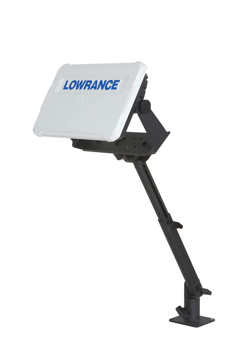 Marine Electronic Mount, Fish Finder Bracket, Anodized Aluminum 350 Degree Swivel Monitor Mount with Adjustable Height, Easy Install, Mounting Plate Fits Most Monitors