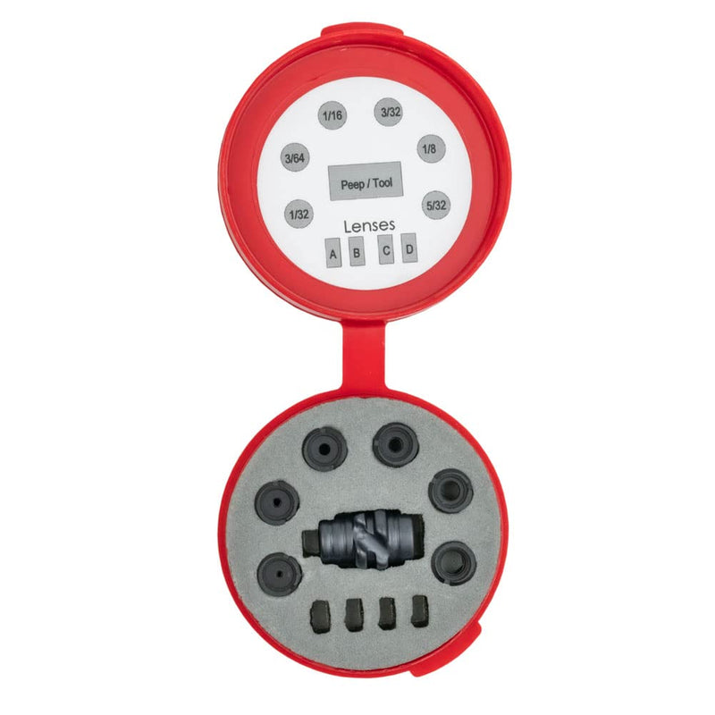 HAMSKEA ARCHERY SOLUTIONS Insight Short Draw Standard Peep Kit (SD Housing, 6 apertures/Tool) with Protective Case (PEEP070)