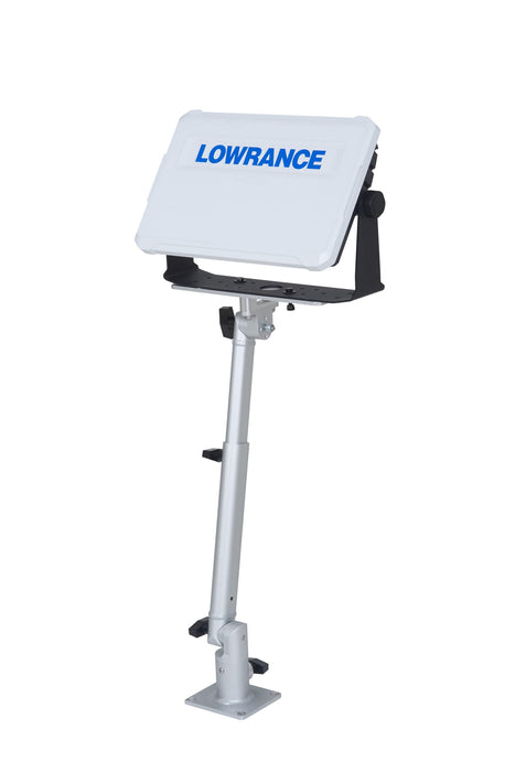 Marine Electronic Mount, Fish Finder Bracket, Anodized Aluminum 350 Degree Swivel Monitor Mount with Adjustable Height, Easy Install, Mounting Plate Fits Most Monitors