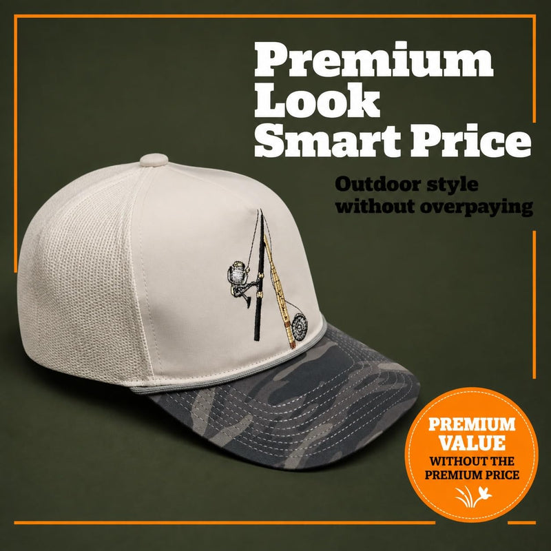 Wild Brims Hats, Fishing Pole Black Camo, Stone