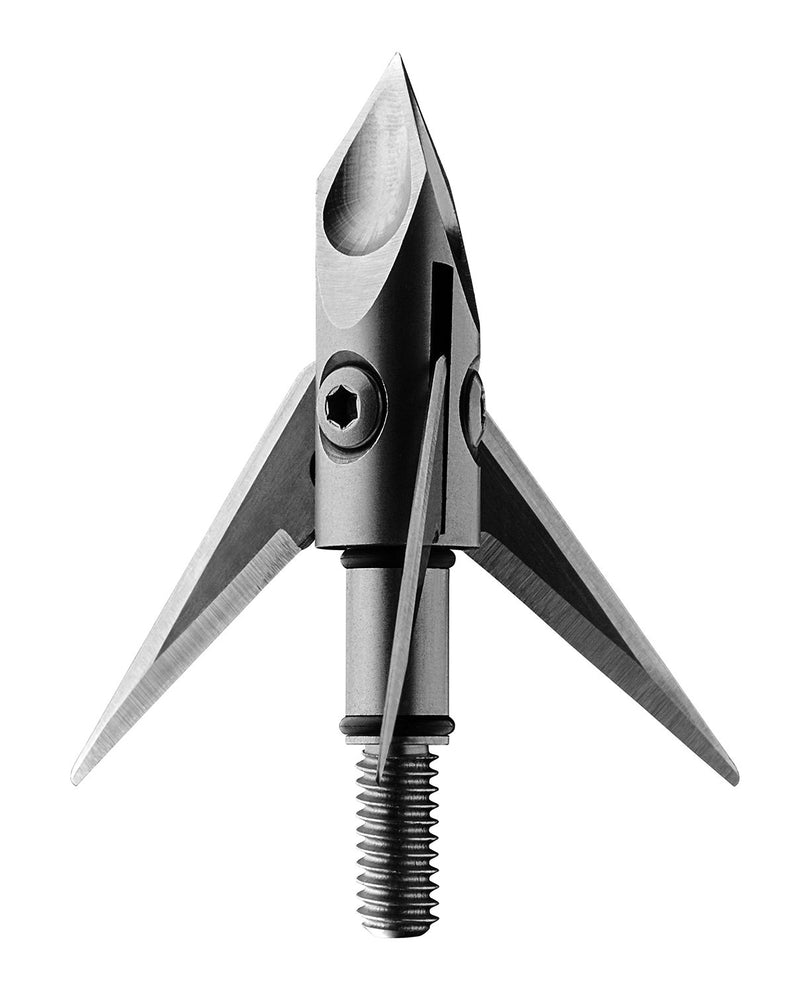 Ramcat Crossbow Broadheads | 3 Pack | 100 Grain Screw-In Cross Bow Hydroschok-X Pivoting Broadhead, Cross Bow Arrow Heads, Bow Hunting Accessories, 0.032”, Stainless Steel, Silver, Model: RAM100CB