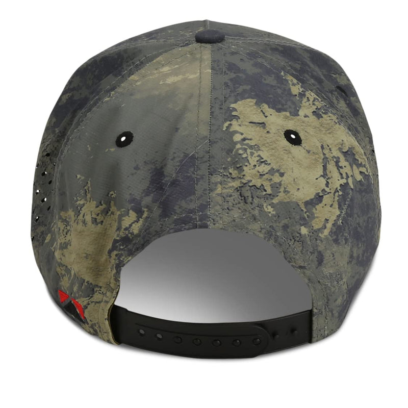 Paramount Outdors Performance Perforated American Flag Trucker Hat Rope Cap (Grey Cirrus)