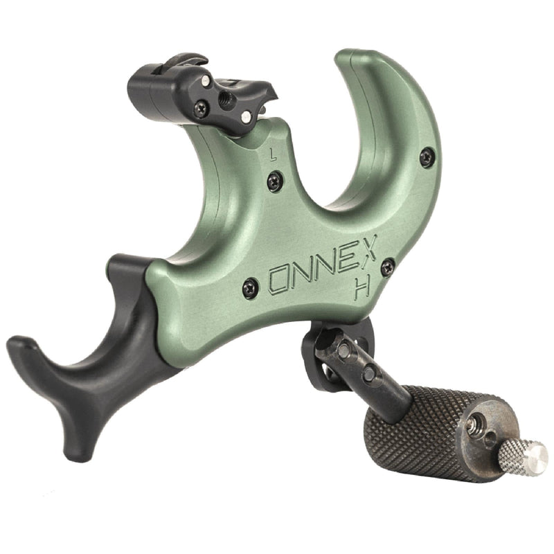 Stan OnneX Hinge Archery Release – Micro-Adjustable Hinge with Draw Control, Click Options, and Modular Fit for 3 or 4 Fingers, Sage, L