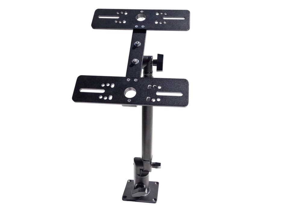 Double Face Marine Electronic Mount, Fish Finder Bracket, Anodized Aluminum 350 Degree Swivel Monitor Mount with Adjustable Height, Easy Install, Mounting Plate Fits Most Monitors