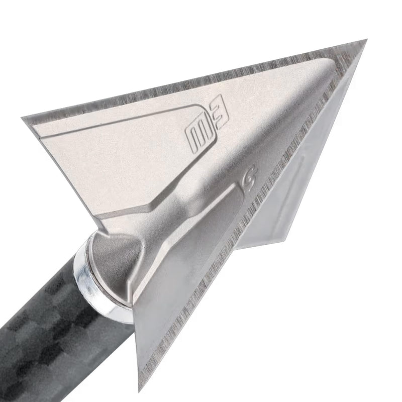 G5 Montec M3 Crossbow Design Archery Hunting Durable Sharp Fixed Blades 1 1/16" Cutting Diameter Steel 1-Piece Construction Screw-in Broadheads for Crossbow Arrows - Pack of 3