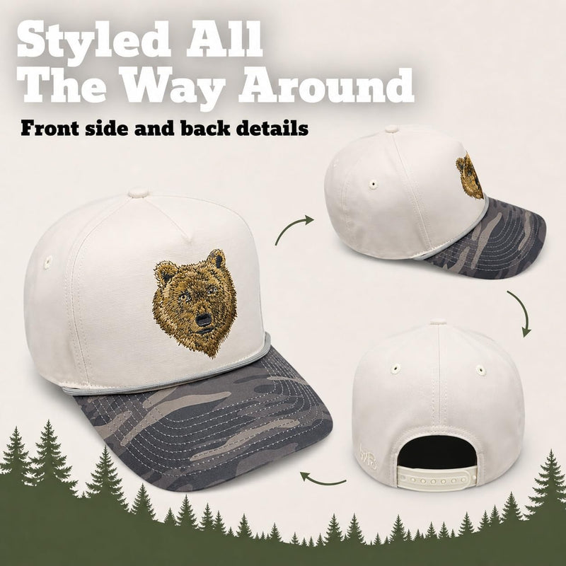 Wild Brims Hats, Bear Black Camo, Stone