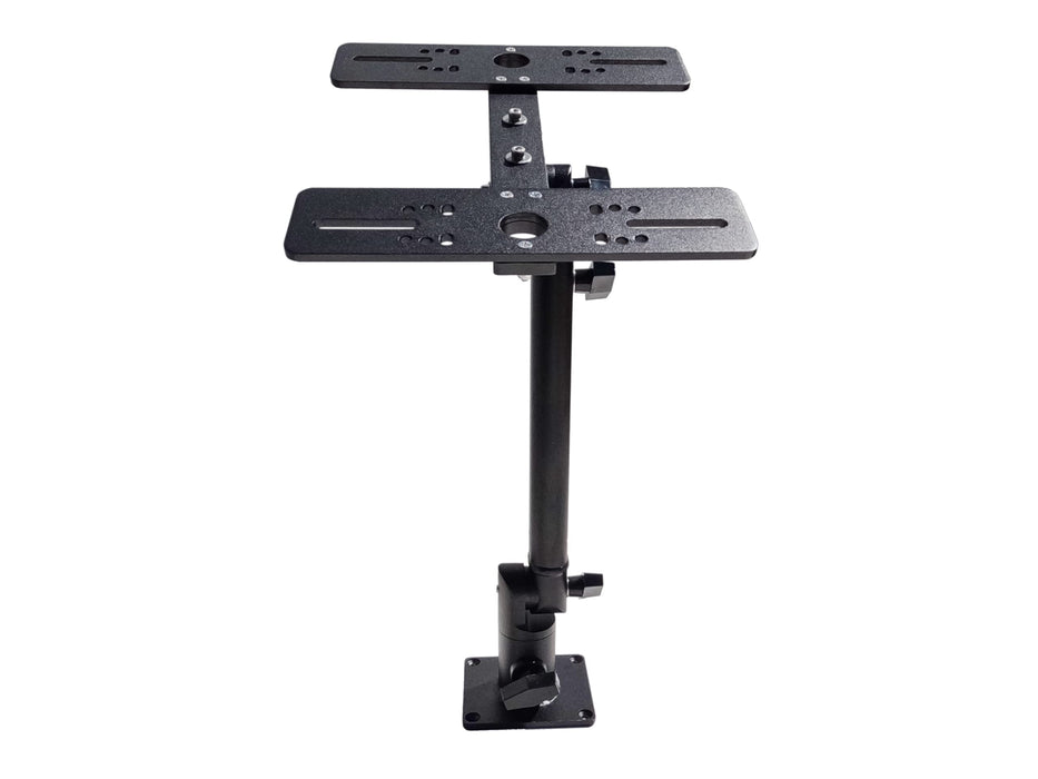 Double Face Marine Electronic Mount, Fish Finder Bracket, Anodized Aluminum 350 Degree Swivel Monitor Mount with Adjustable Height, Easy Install, Mounting Plate Fits Most Monitors