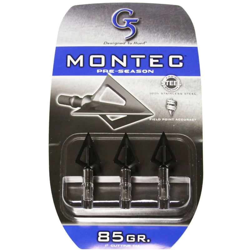 G 5 Outdoors Montec Pre-Season 1-1/16-Inch Cut Practice Broadheads (3-Pack), 100 Grain