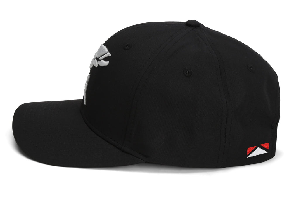 Paramount Outdoors Rock Fish 3-D Puff Embroidery Fishing Hat Salmon Trout Fly Fishing Baseball Cap (Olive)