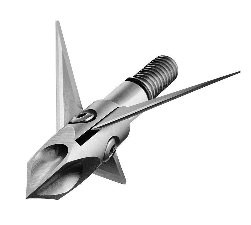 Ramcat Crossbow Broadheads | 3 Pack | 100 Grain Screw-In Cross Bow Hydroschok-X Pivoting Broadhead, Cross Bow Arrow Heads, Bow Hunting Accessories, 0.032”, Stainless Steel, Silver, Model: RAM100CB