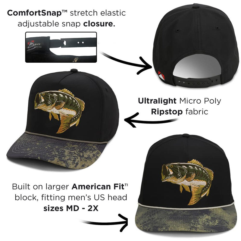 Paramount Outdoors Hat 5-Panel Throwback Fly Fishing Trucker hat with Quick Dry Fabric and Stretch Comfort Snapback