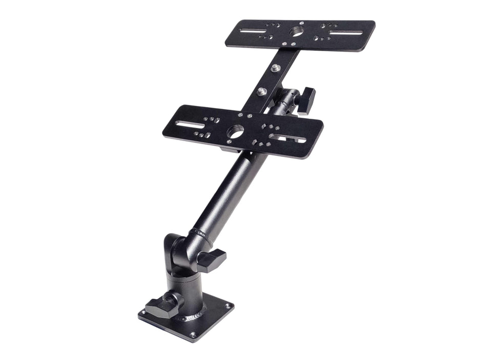 Double Face Marine Electronic Mount, Fish Finder Bracket, Anodized Aluminum 350 Degree Swivel Monitor Mount with Adjustable Height, Easy Install, Mounting Plate Fits Most Monitors
