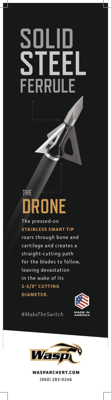 Wasp Drone Broadhead Archery, Gray