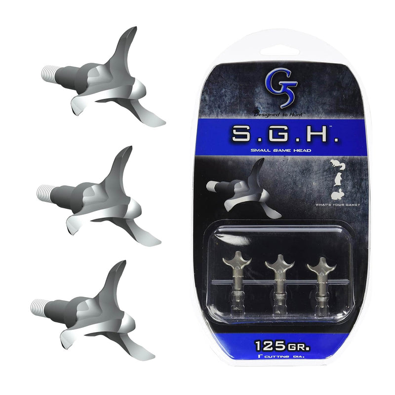 G5 150 Small Game Head Broadhead 100 Gr SS 3 Bld, 3-Pack, 1-InchDia,Silver