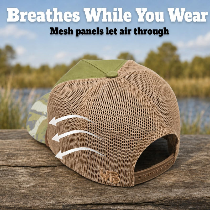 Wild Brims Hats, Wood Duck, Bark Camo, Dark Olive, Mesh Back