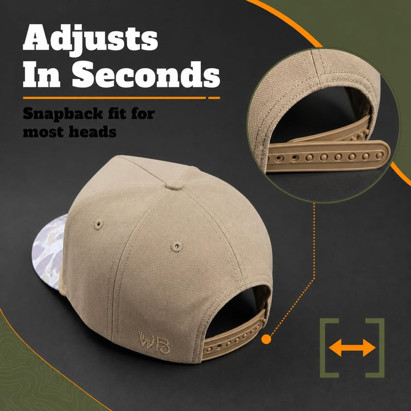 Wild Brims Hats, Largemouth Bass Light Camo, Khaki