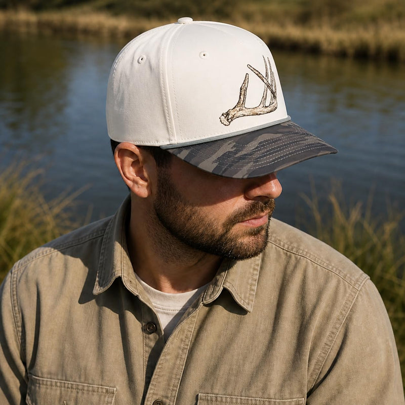Wild Brims Hats, Deer Antler Black Camo, Stone