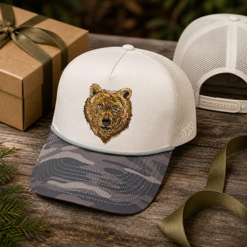 Wild Brims Hats, Bear Black Camo, Stone