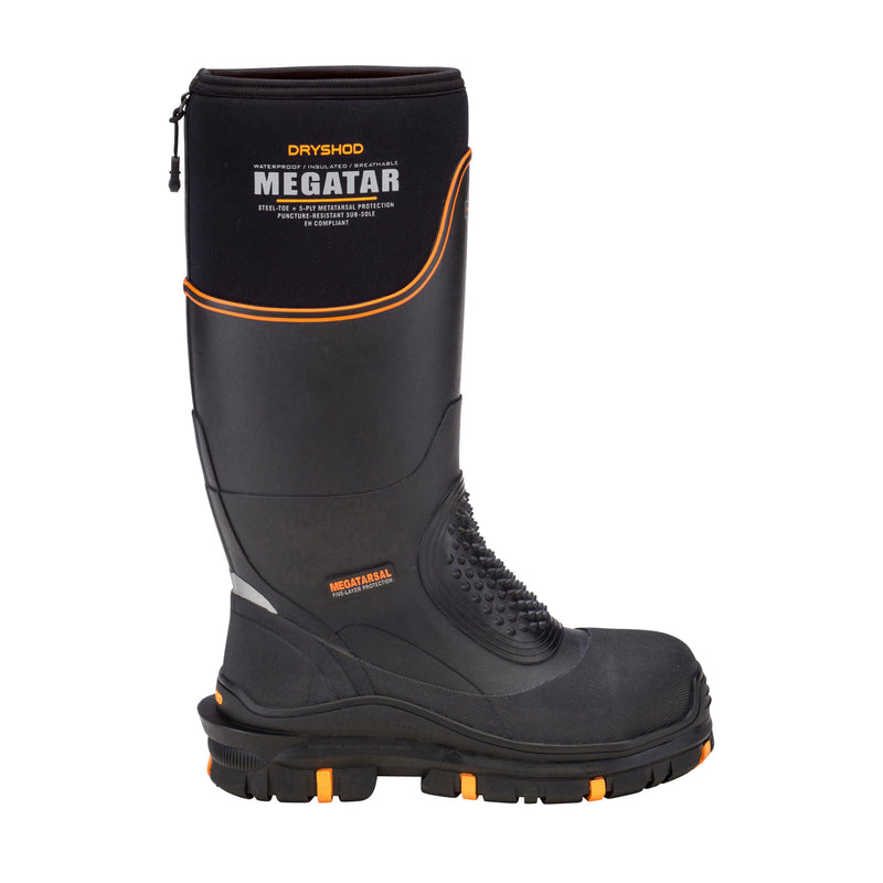 Dryshod Men's Megatar Met Guard Steel Toe Work Boot | Rubber | Waterproof | Insulated | Black | Size 11