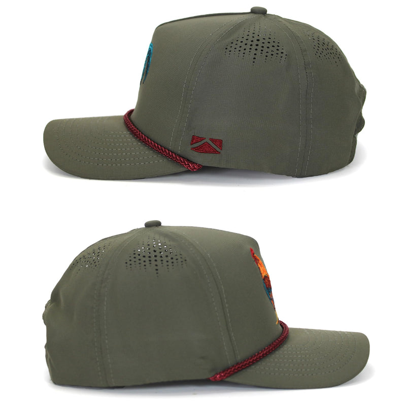 Paramount Outdoors Turkey Feather Bottomland Mesh Back Comfort Snap Snapback, Turkey Hunting Cap