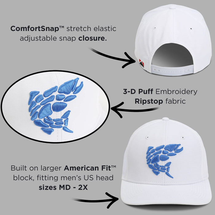 Paramount Outdoors Rock Fish 3-D Puff Embroidery Fishing Hat Salmon Trout Fly Fishing Baseball Cap (Olive)