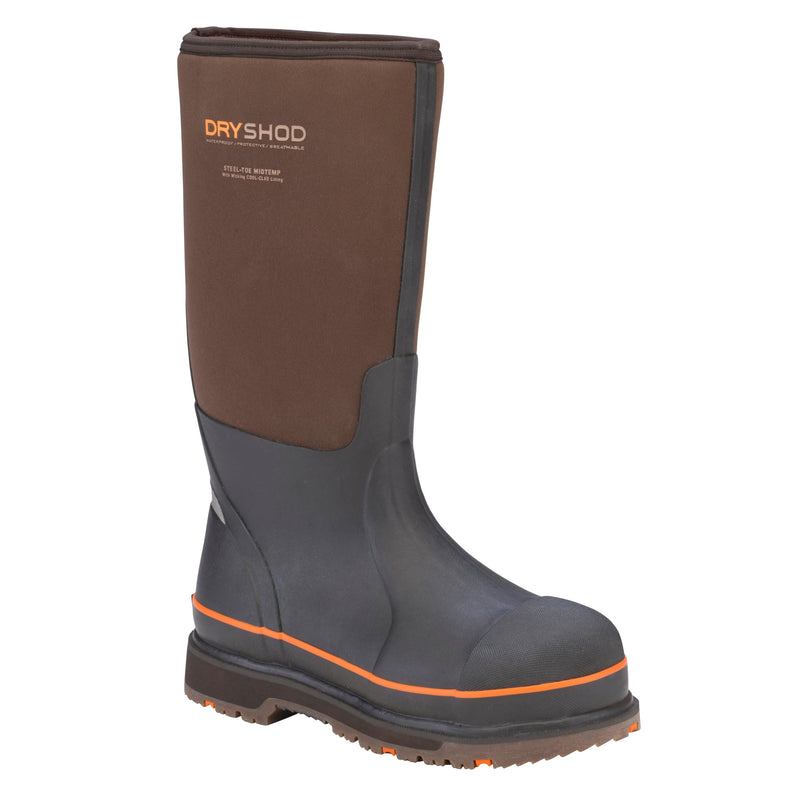 Dryshod Mens Slip Resistant Steel-Toe Work Safety Shoes |Waterproof | Rubber | Black | Size 10