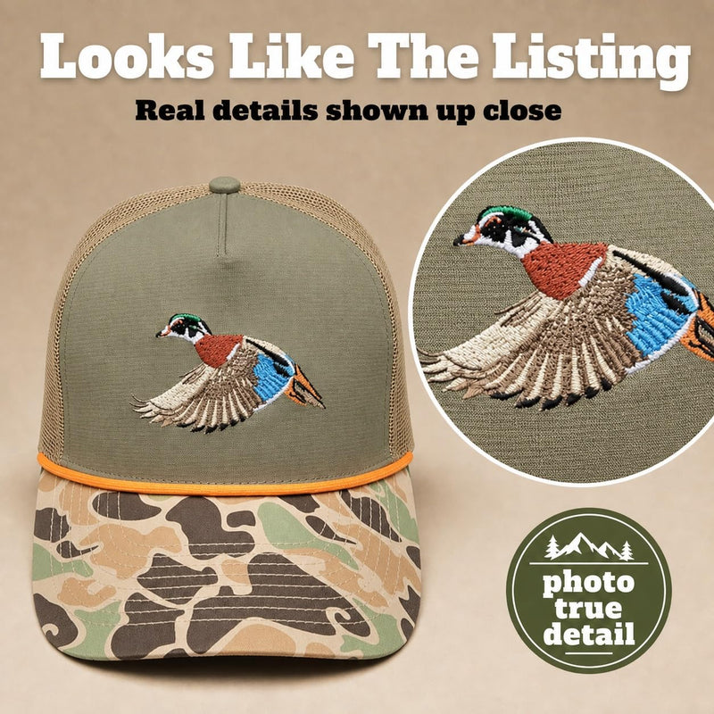 Wild Brims Hats, Wood Duck, Camo Brim, Olive, Mesh Back