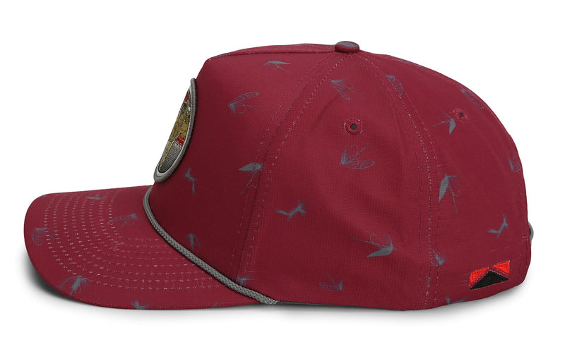 Paramount Outdoors Dead Drift Fly Fishing Patch 5-Panel Vintage Trucker Rope Cap, Fly Fishing Cap