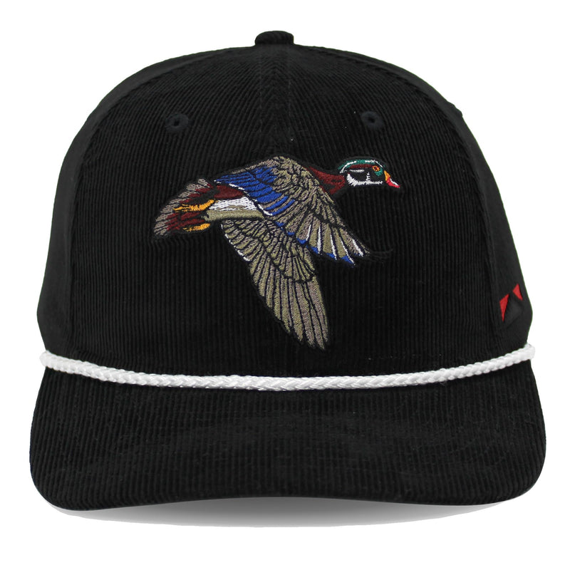 Paramount Outdoors Corduroy Hat Comfort Snapback Retro Waterfowl Snow Goose Hunting Cap (White Corduroy- OSFA)