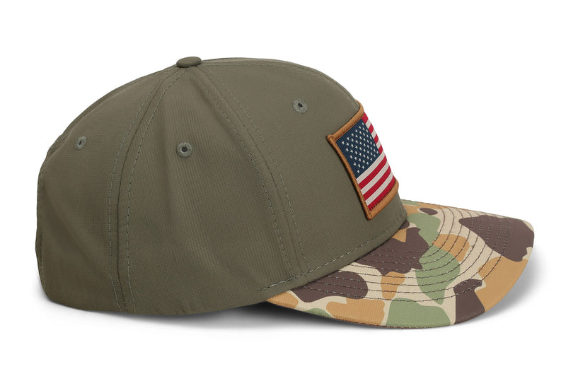 Paramount Outdoors American Flag Performance Ripstop American Fit US Patriotic Cap Fits Head Sizes MD - XX (Red White Blue)