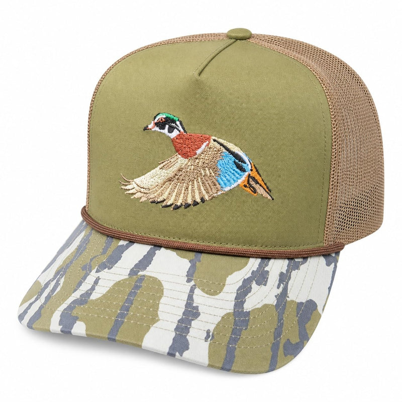 Wild Brims Hats, Wood Duck, Bark Camo, Dark Olive, Mesh Back