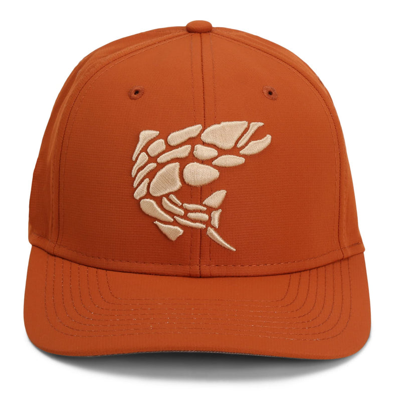Paramount Outdoors Rock Fish 3-D Puff Embroidery Fishing Hat Salmon Trout Fly Fishing Baseball Cap (Olive)